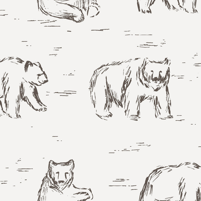 Bears Wallpaper - Brown and Cream