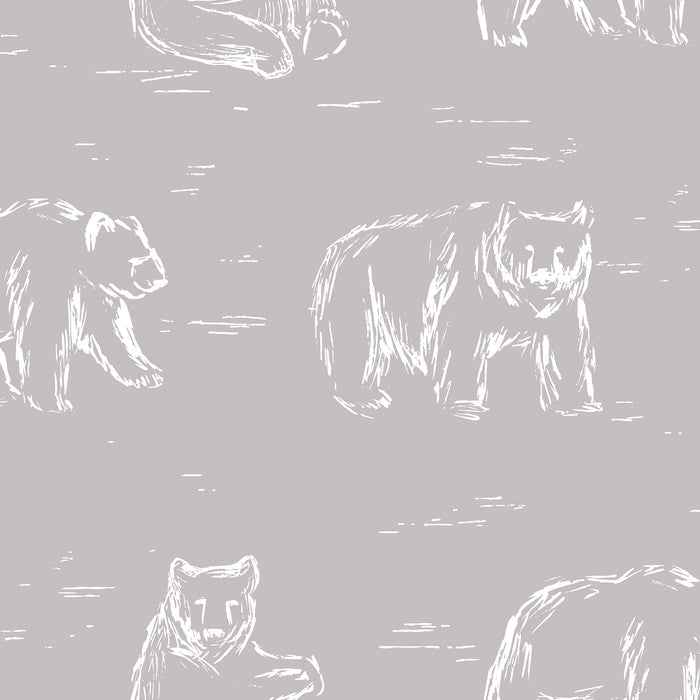 Bears Wallpaper - Greige
