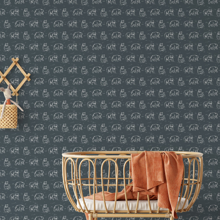 Bears Wallpaper - Navy