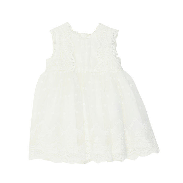 Bebe Sleeveless Lace Dress Ivory- XS18-818IV