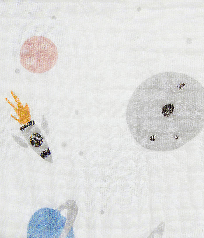 Bib 2 Pack Muslin Blush Rocket