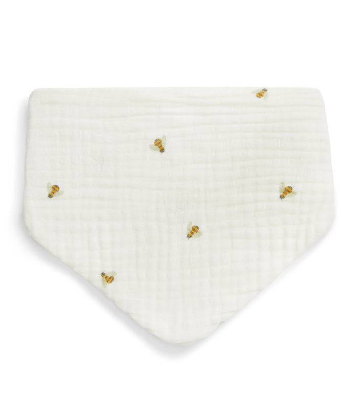 Bib 2 Pack Muslin Cream Bees