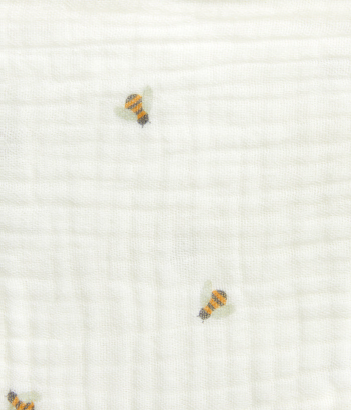 Bib 2 Pack Muslin Cream Bees