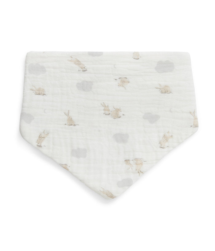 Bib 2 Pack Muslin White Mini Cloud Bunnies