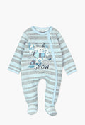Boboli Bunny Snow Romper- Lt Blue/Grey