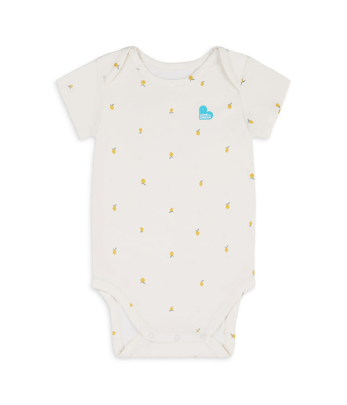 Bodysuit Short Sleeve Viscose from Bamboo Cream Lemons