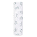 The aden + anais boutique 100% cotton muslin swaddle blanket is rolled up white and adorned with light blue koalas in various poses, perfect for adding charm to your diaper bag superhero setup.