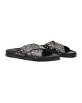 Brador Narau Cross Strap Sandal in Studded Washed Black