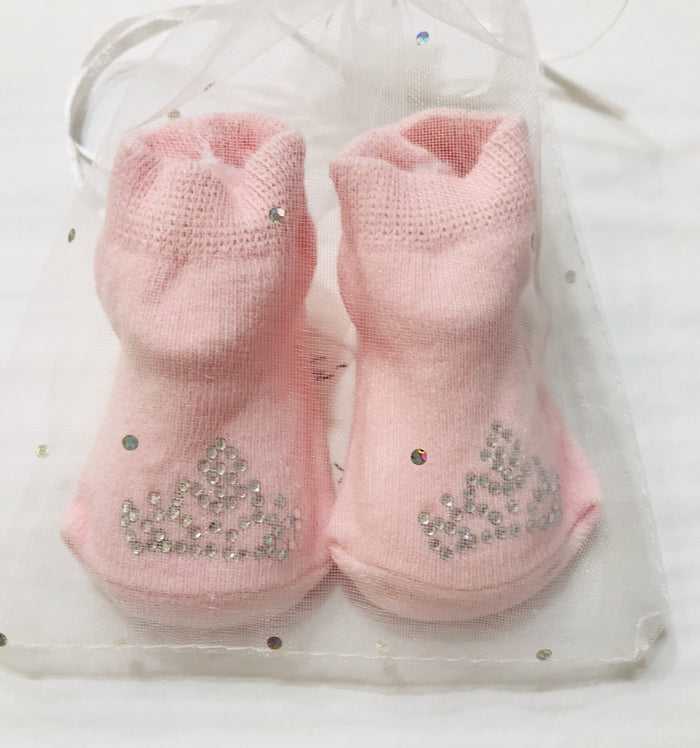 Britt Bear Crown Baby Socks-Pink
