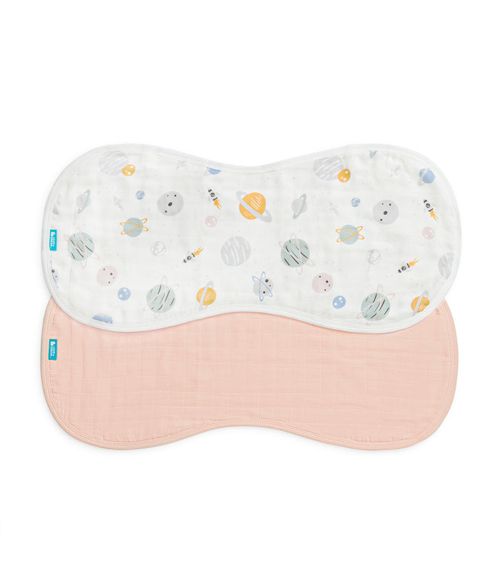 Burp Cloth 2 Pack Muslin Blush Rocket