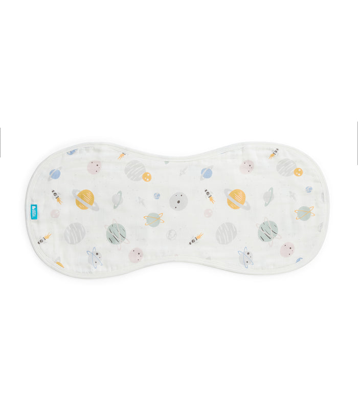 Burp Cloth 2 Pack Muslin Mist Blue Rocket
