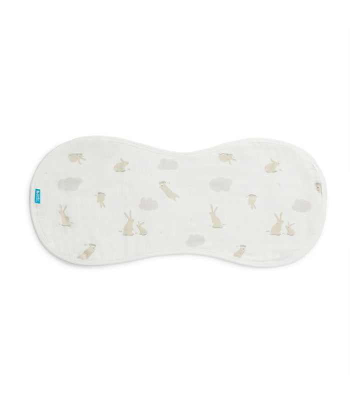 Burp Cloth 2 Pack Muslin White Cloud Bunnies
