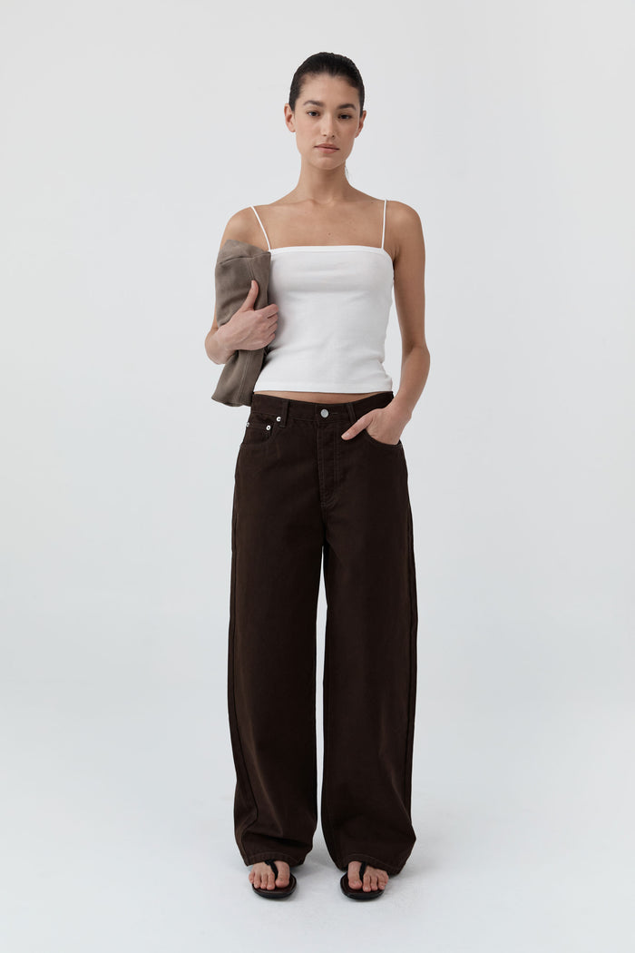 Canvas Classic Mid Rise Jeans - Bark