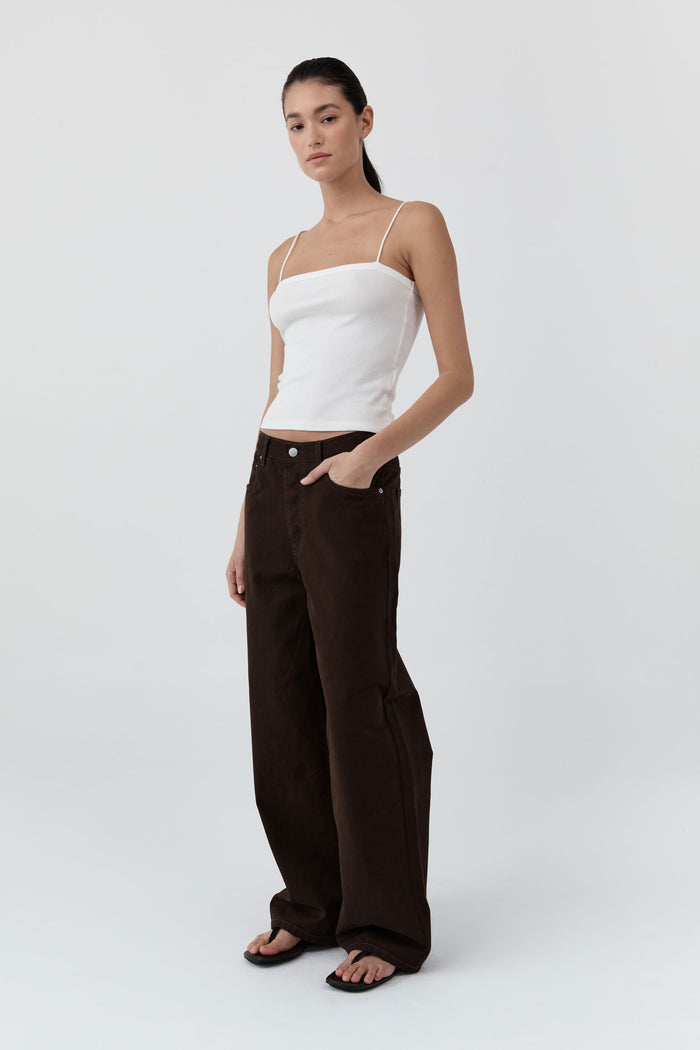 Canvas Classic Mid Rise Jeans - Bark