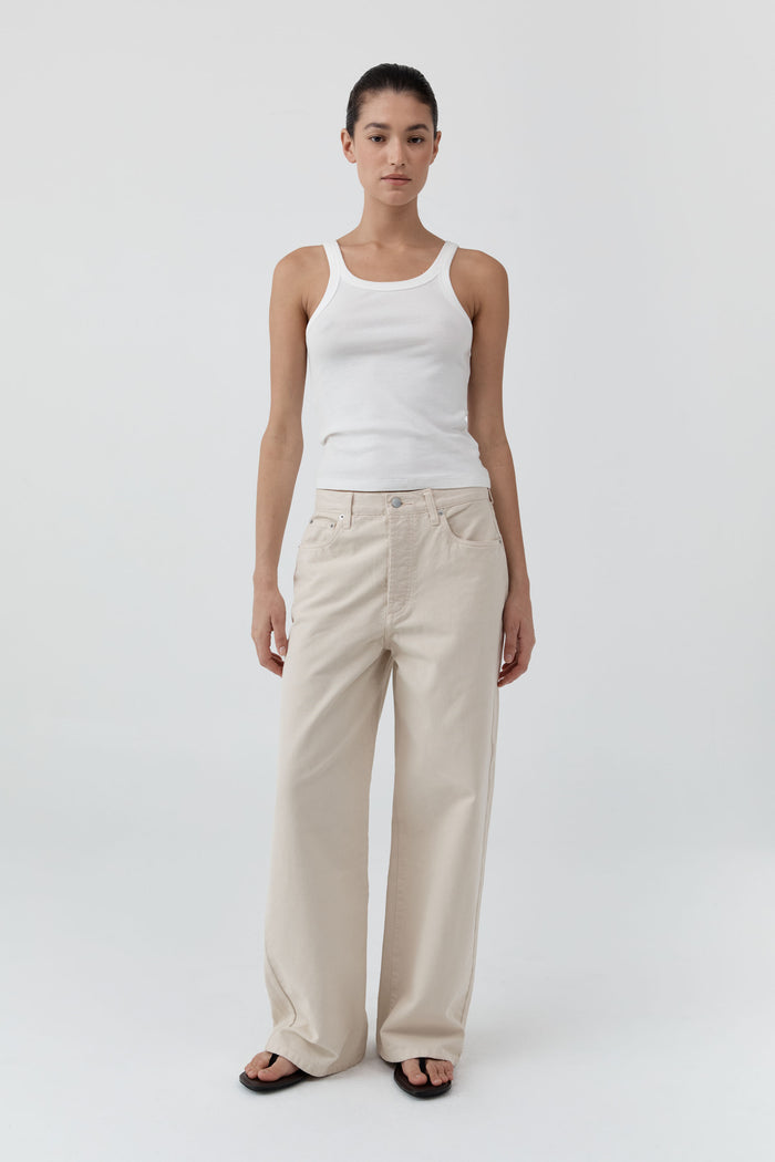 Canvas Classic Mid Rise Jeans - Ecru