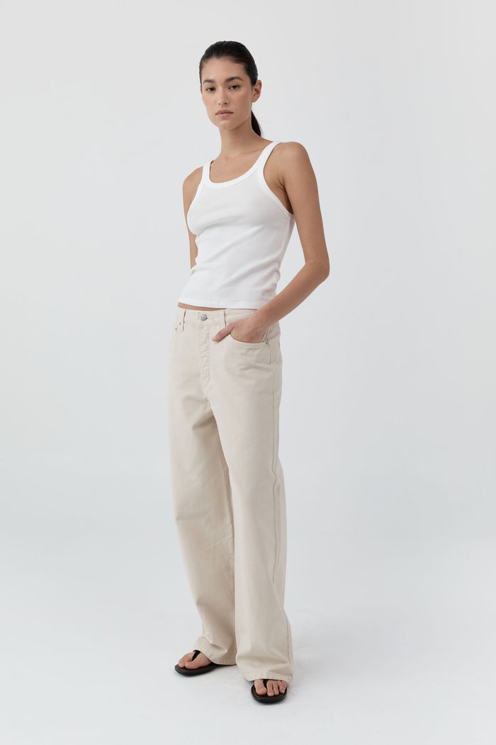 Canvas Classic Mid Rise Jeans - Ecru
