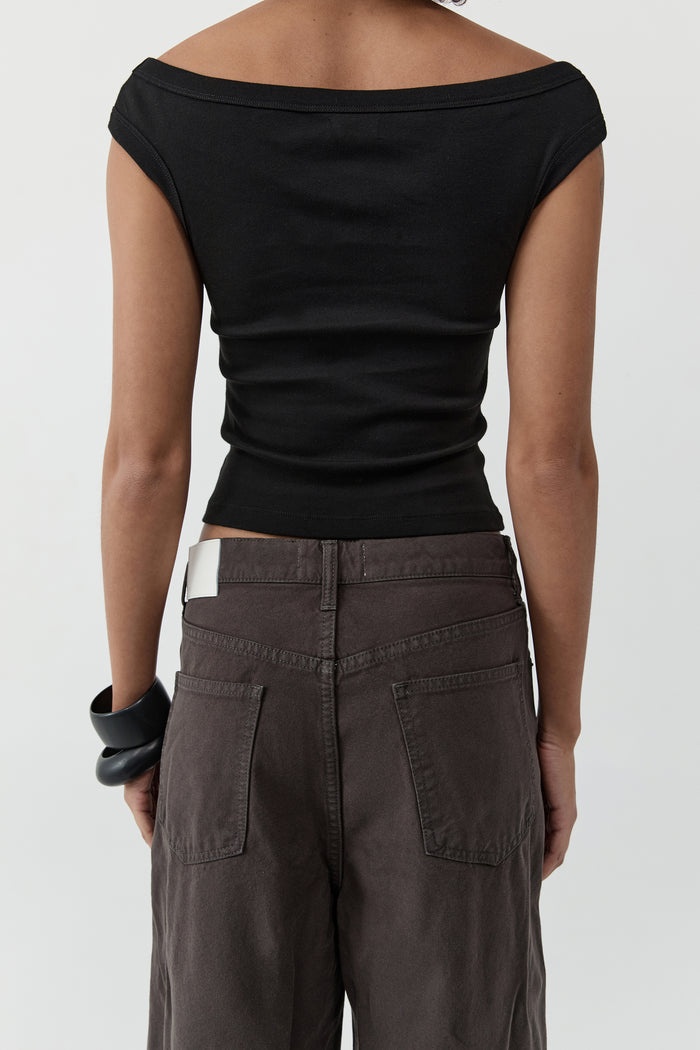 Canvas Mid Rise Barrel Jeans - Ash