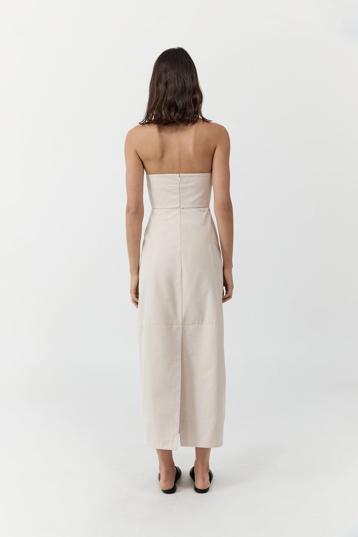 Canvas Pleat Cocoon Dress - Shell