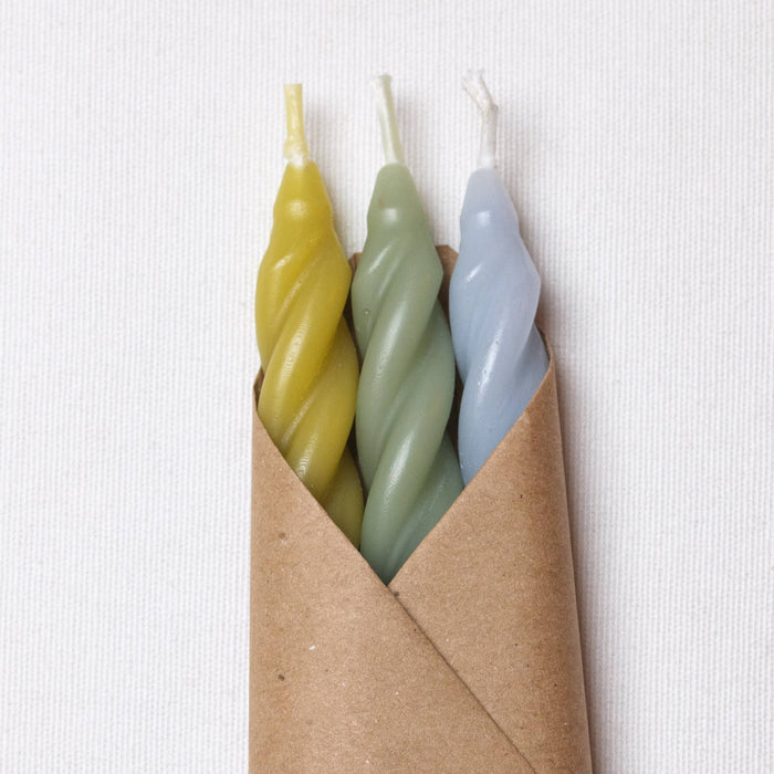 Cave Glow Studio - Hydrangea Spiral Beeswax Candles - Set of 3