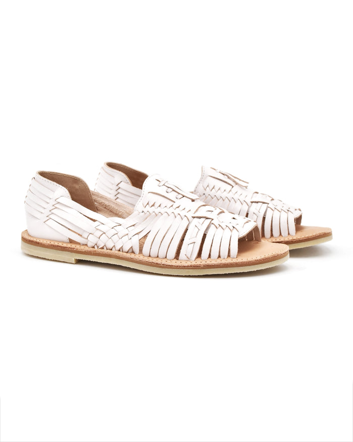 Chamula Uxmal Huarache in White