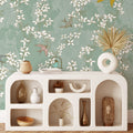Chinoiserie Wallpaper shown in a living room.