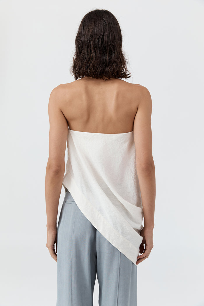 Cloud Asymm Drape Top - Off White