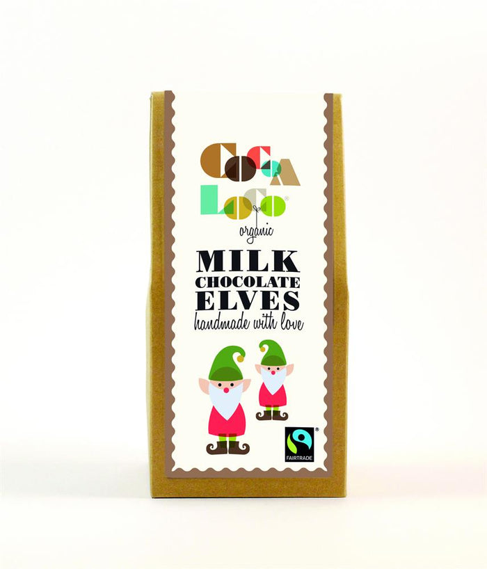 Cocoa Loco Organic Milk Chocolate Elves Bars 100g
