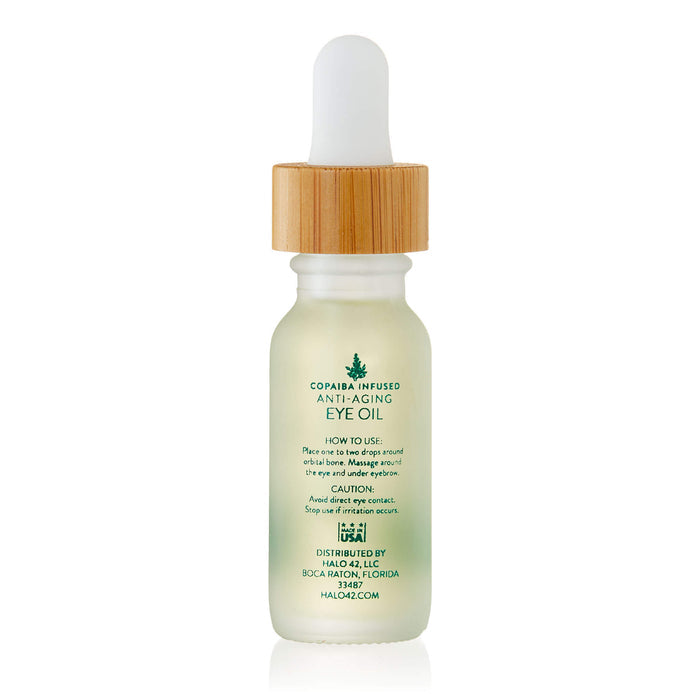 Halo42 Skincare Anti-aging eye oil back of the bottle