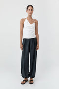 Cotton Jersey Halter Top - Off White