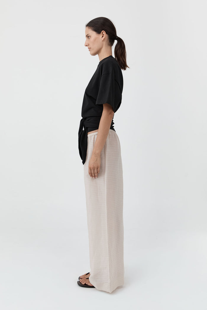 Cotton Jersey Split Back Tee - Black