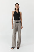 Cowl Halter Knit Top - Black