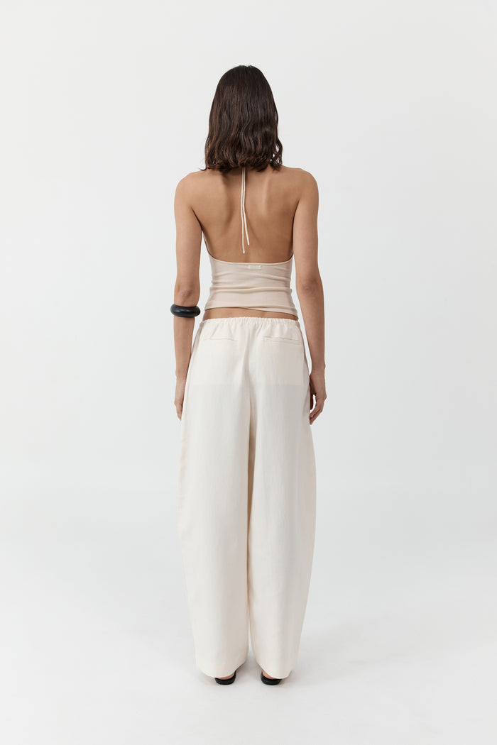 Cowl Halter Knit Top - Shell