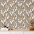 Designed with an eye-catching flair of animals and class, Cranes and Cockatoo Wallpaper - Gray encaptures tasteful luxury. This exclusive wallpaper features a sophisticated design of cranes and cockatoos, perfect for bringing a sense of refinement and elegance to your home.