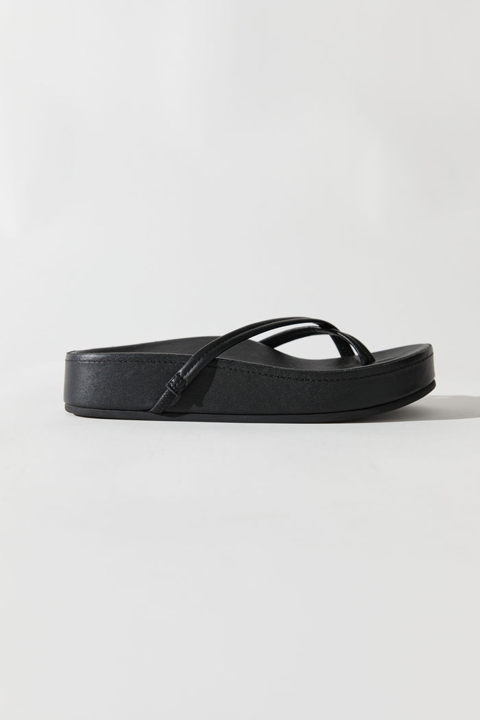 Cross Strap Flatform - Black