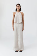 Crushed Halter Top - Petite Pinstripe