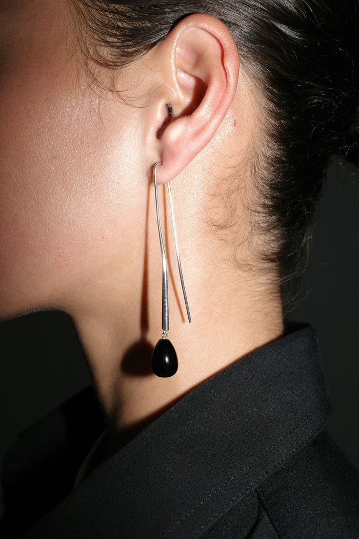 Cusp Onyx Earrings - By Nina Gordon