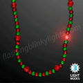 Deluxe Light Up Red/Green Beads Flashing Holiday Necklace