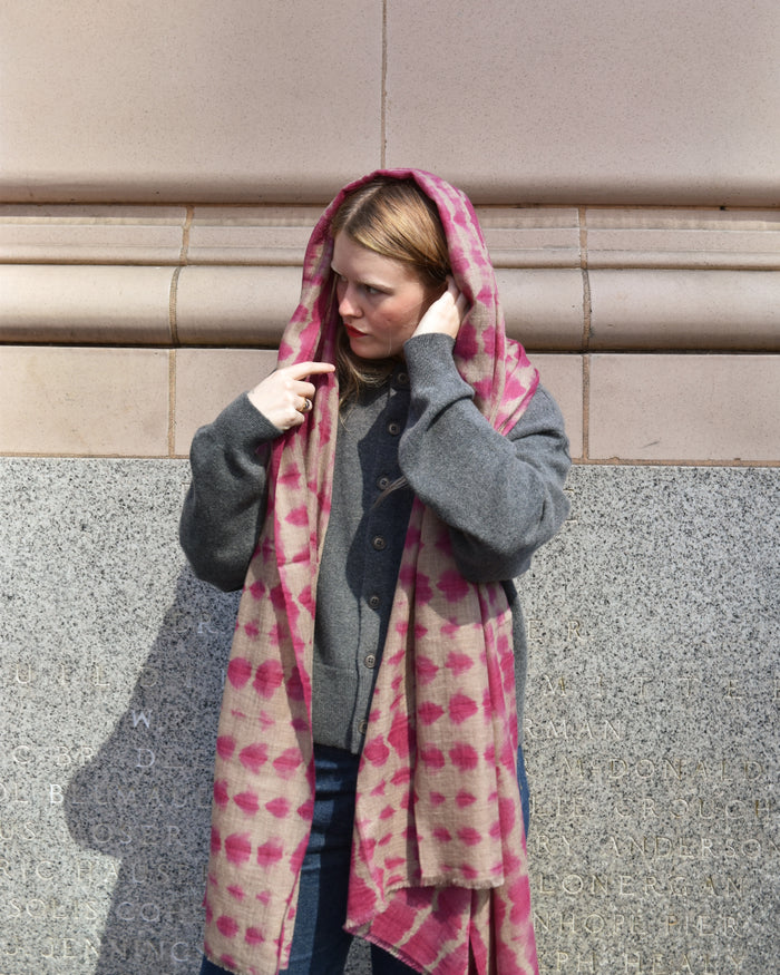 Denovembre Rive Cashmere Scarf in Cassis