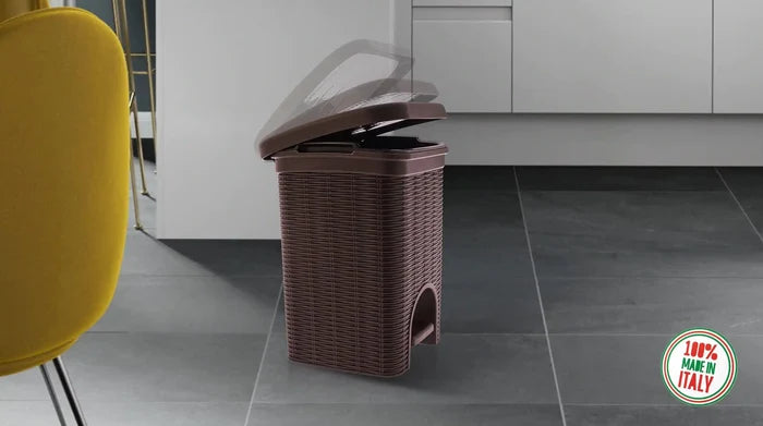 Elegance - Coffee 6 Litre Pedal Dustbin With Plastic Bucket Inside For Home, Kitchen, Office Use