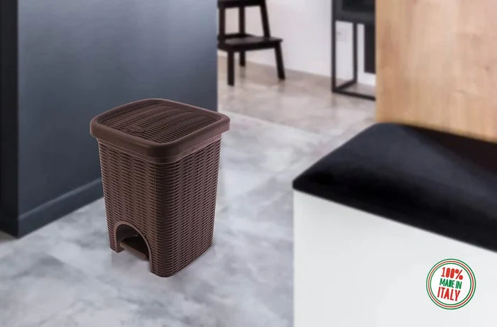 Elegance - Coffee 6 Litre Pedal Dustbin With Plastic Bucket Inside For Home, Kitchen, Office Use