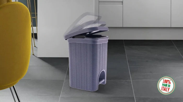 Elegance - Navy Blue 6 Litre Pedal Dustbin With Plastic Bucket Inside For Home, Kitchen, Office Use