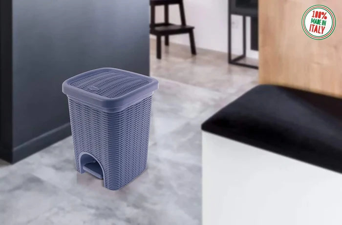Elegance - Navy Blue 6 Litre Pedal Dustbin With Plastic Bucket Inside For Home, Kitchen, Office Use