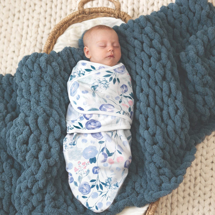 Flowers Bloom Baby Cotton Easy Swaddle 0-3M | aden + anais