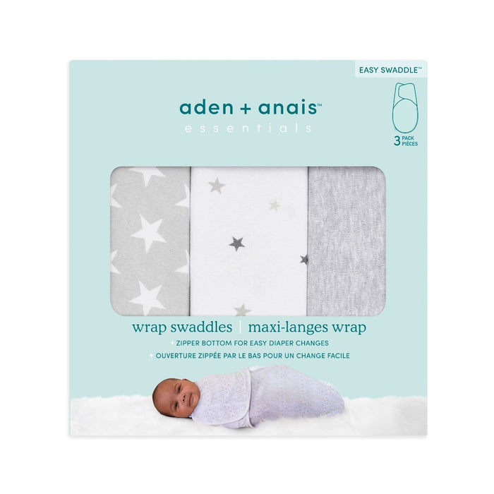 aden + anais | essentials easy swaddle wrap quick change 3 pack TOG 1.0 baby swaddle