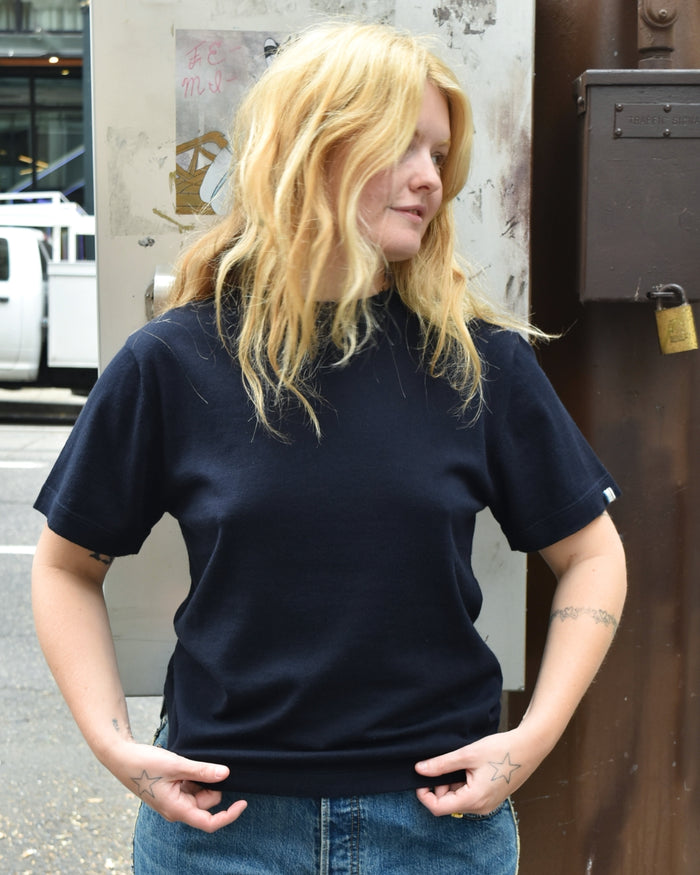 Extreme Cashmere Cotton Cashmere n°268 Cuba Tee in Navy