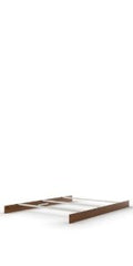 The Child Craft F06424 Full-Size Bed Rails in Coach Cherry feature a simple, minimalist wood design with horizontal slats and a low-profile frame, ideal for use as bed rails or part of a crib conversion kit. Mattress not included.