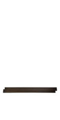 Two thin, dark-colored rectangular wooden planks, identified as Child Craft F06474 Full-Size Bed Rail in Slate, are stacked parallel on a white background.