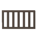The Child Craft F09501 Toddler Guard Rail in Dapper Gray features sturdy wood construction and vertical slats, shown from the side against a white background.