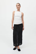 Feathered Silk Skirt - Black