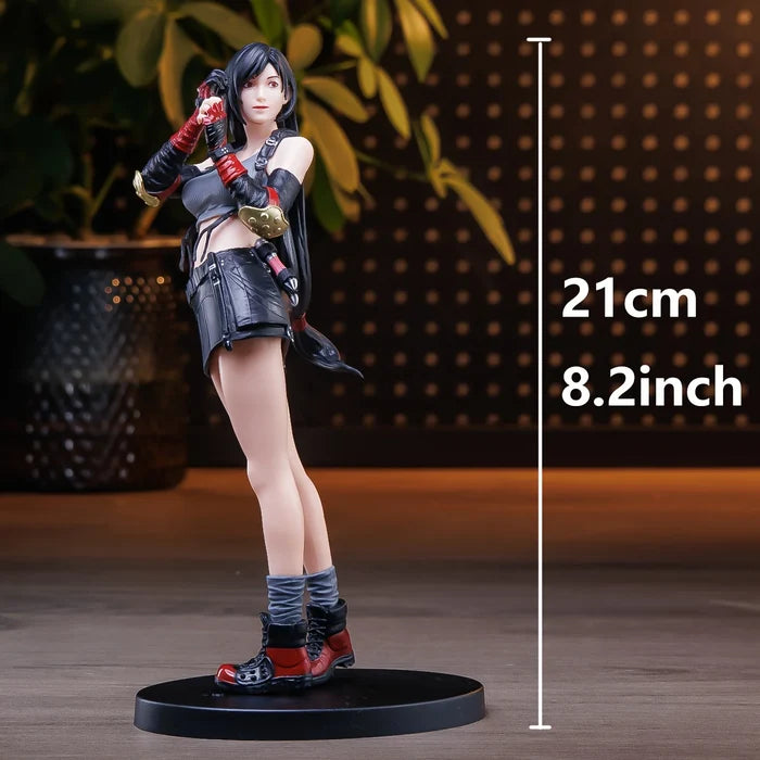 ff7 Tifa Tifa Female Fighter Anime Statue Figure Ornaments Small Gifts Room Decorations Christmas Gifts